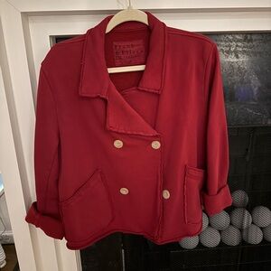 Red Double-Breasted Women's Jacket